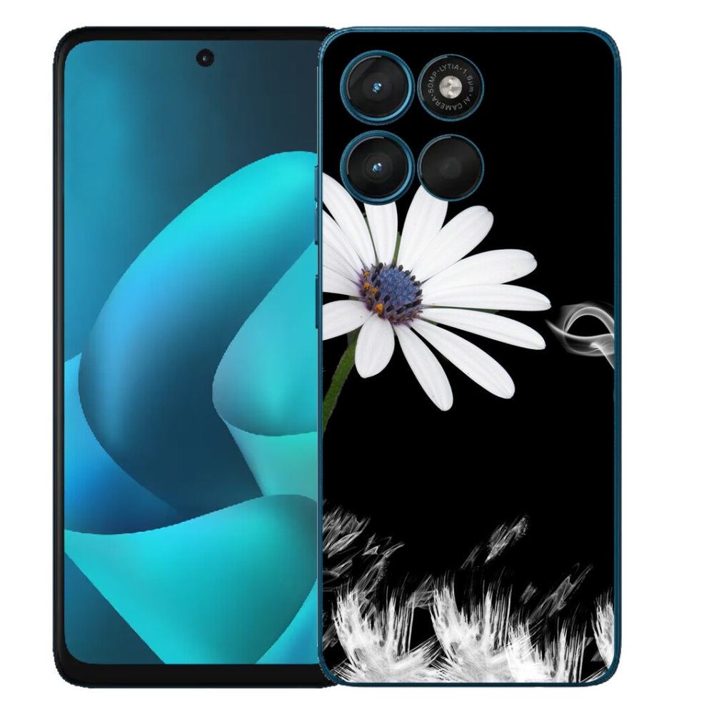 Gelový kryt mmCase na Motorola Moto G57 Power - bílá květina