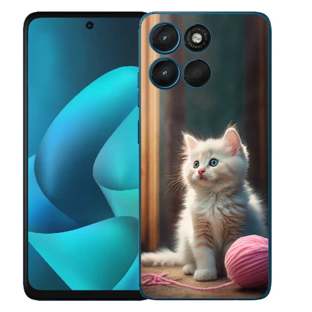 Gelový kryt mmCase na Motorola Moto G57 Power - bílé kotě 2