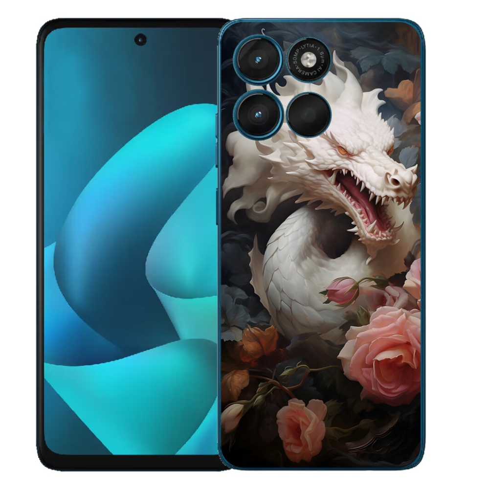 Gelový kryt mmCase na Motorola Moto G57 Power - bílý drak