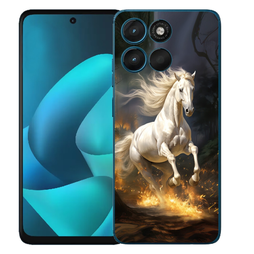 Gelový kryt mmCase na Motorola Moto G57 Power - bílý kůň 2