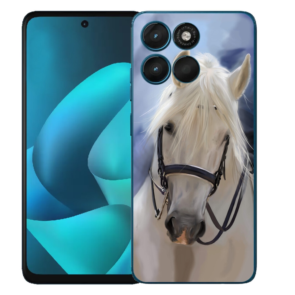 Gelový kryt mmCase na Motorola Moto G57 Power - bílý kůň