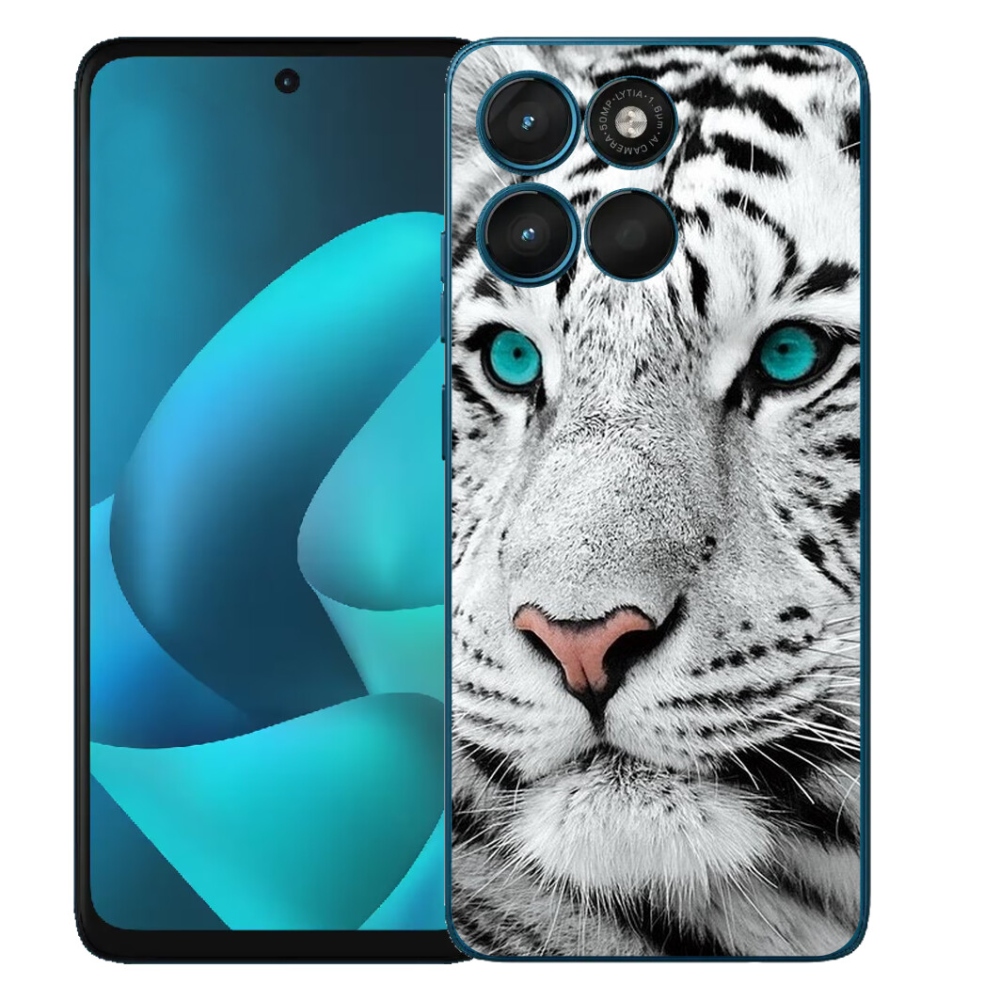 Gelový kryt mmCase na Motorola Moto G57 Power - bílý tygr