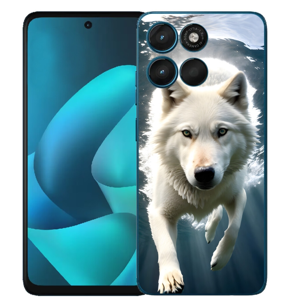 Gelový kryt mmCase na Motorola Moto G57 Power - bílý vlk