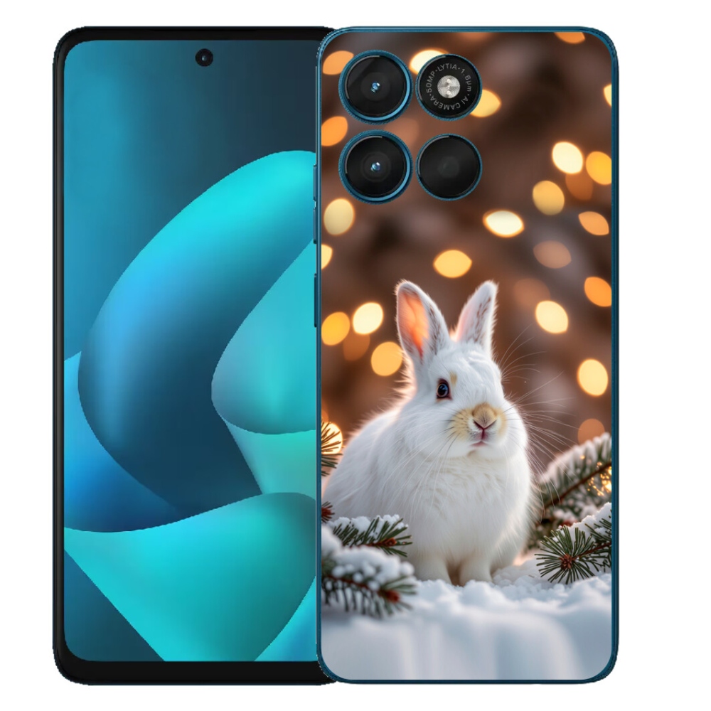 Gelový kryt mmCase na Motorola Moto G57 Power - bílý zajíc