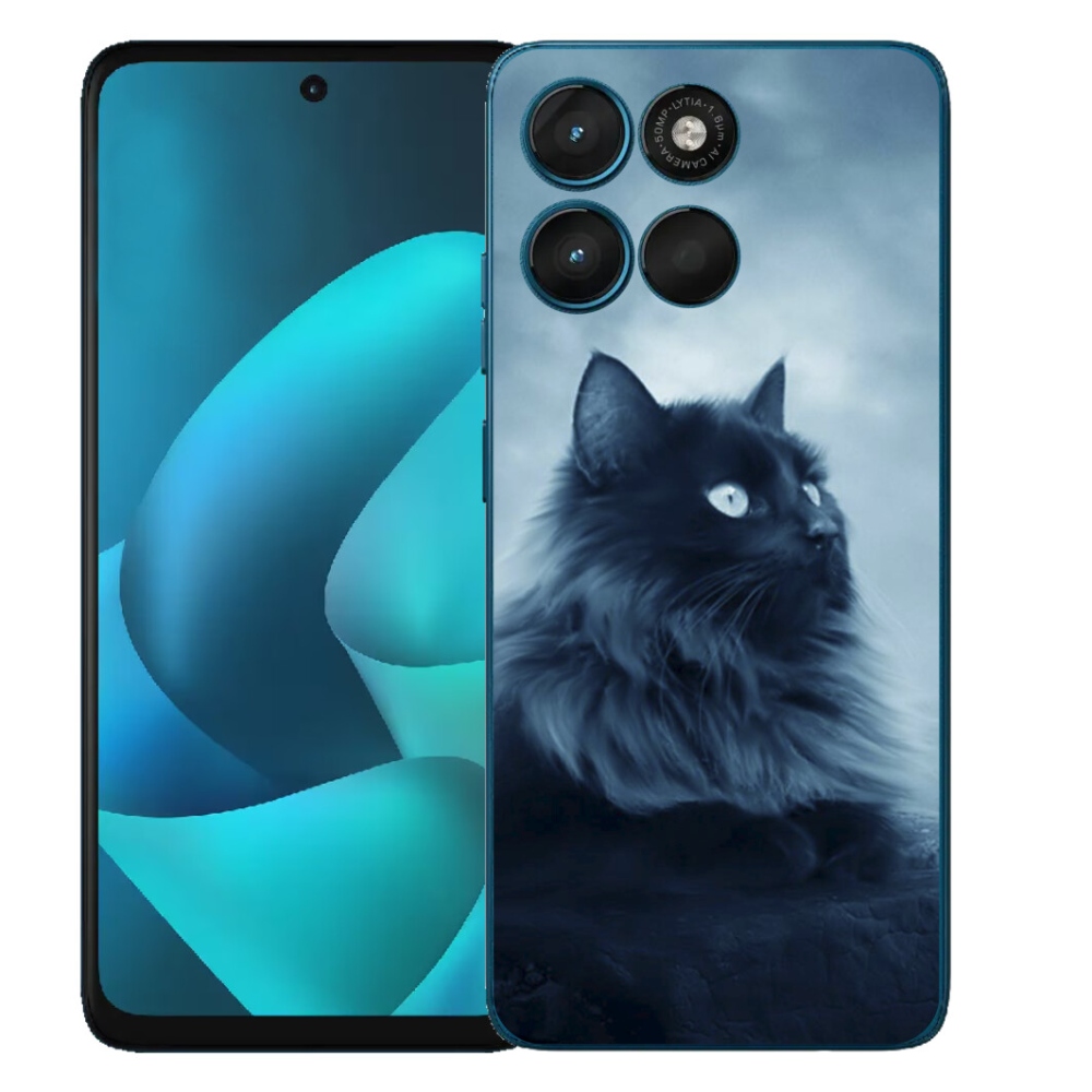 Gelový kryt mmCase na Motorola Moto G57 Power - černá kočka 1