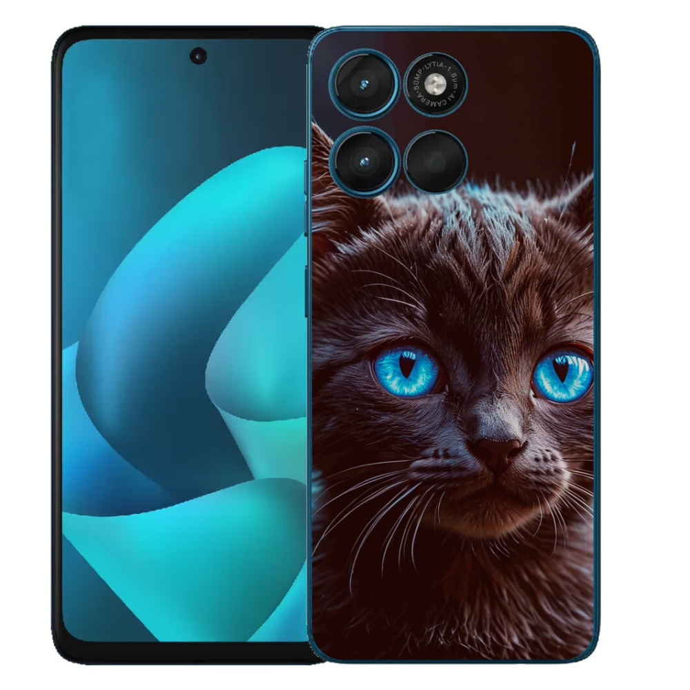 Gelový kryt mmCase na Motorola Moto G57 Power - černé kotě 2