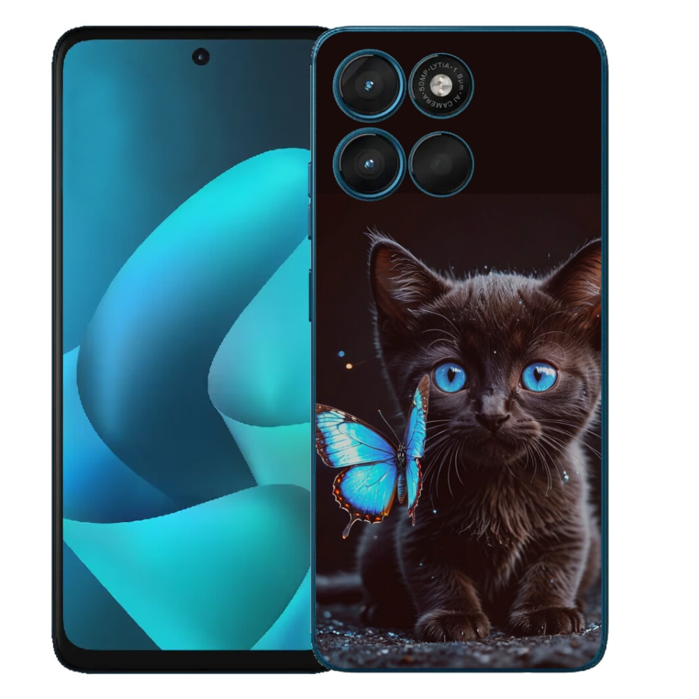 Gelový kryt mmCase na Motorola Moto G57 Power - černé kotě 3