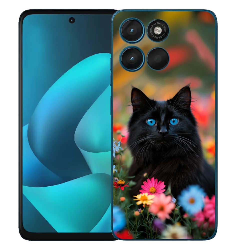 Gelový kryt mmCase na Motorola Moto G57 Power - černé kotě 4