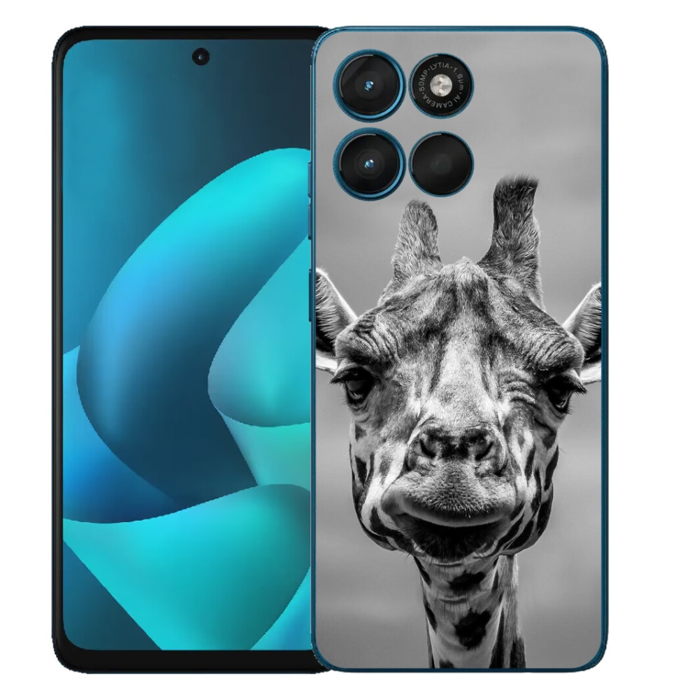 Gelový kryt mmCase na Motorola Moto G57 Power - černobílá žirafa