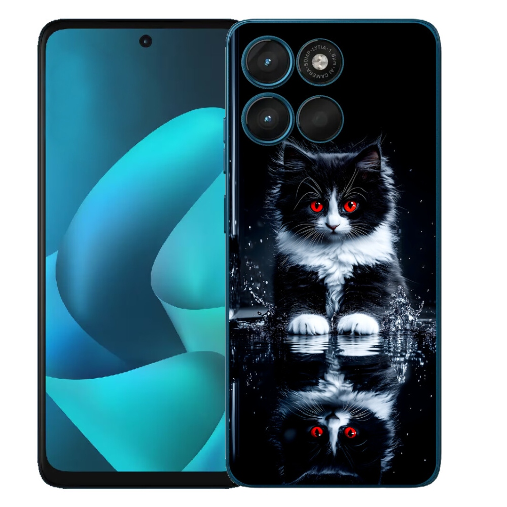 Gelový kryt mmCase na Motorola Moto G57 Power - černobílé kotě