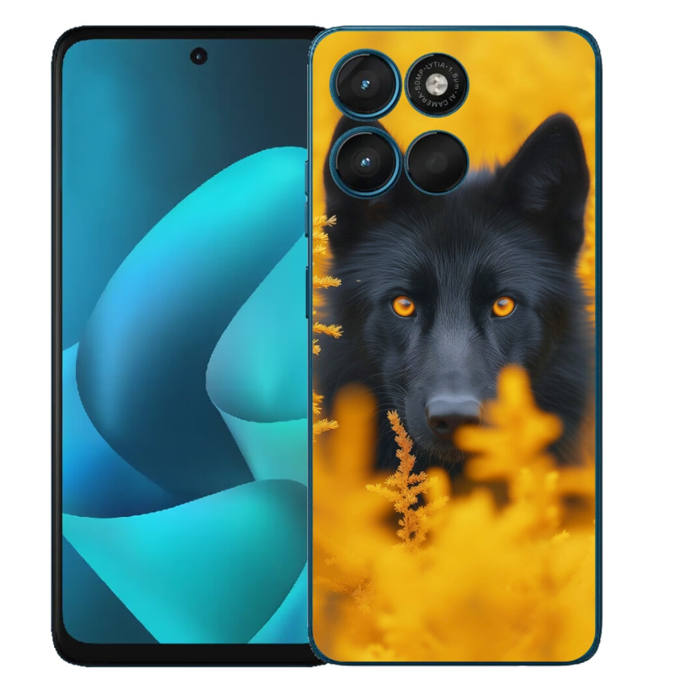 Gelový kryt mmCase na Motorola Moto G57 Power - černý vlk 2