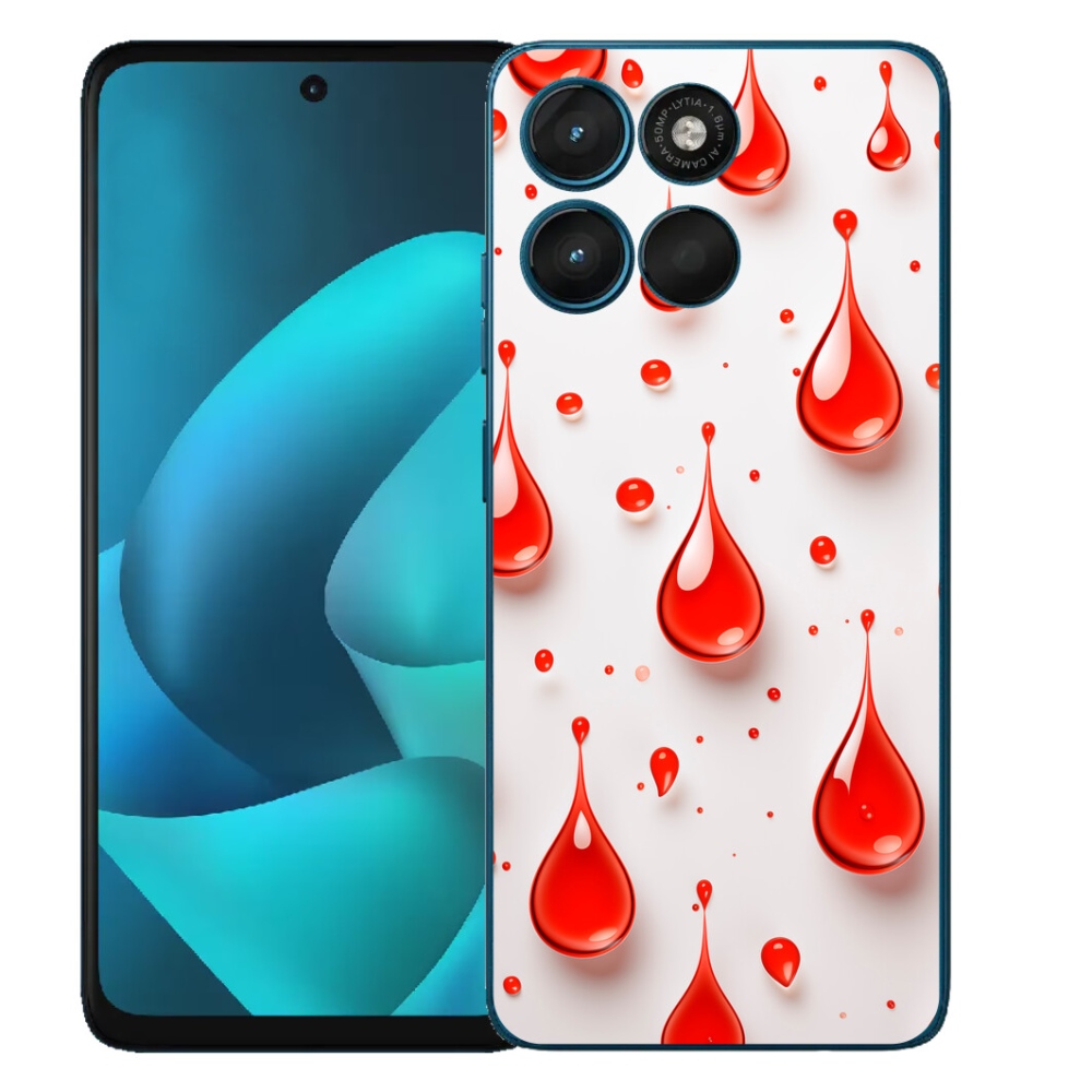 Gelový kryt mmCase na Motorola Moto G57 Power - červené kapky