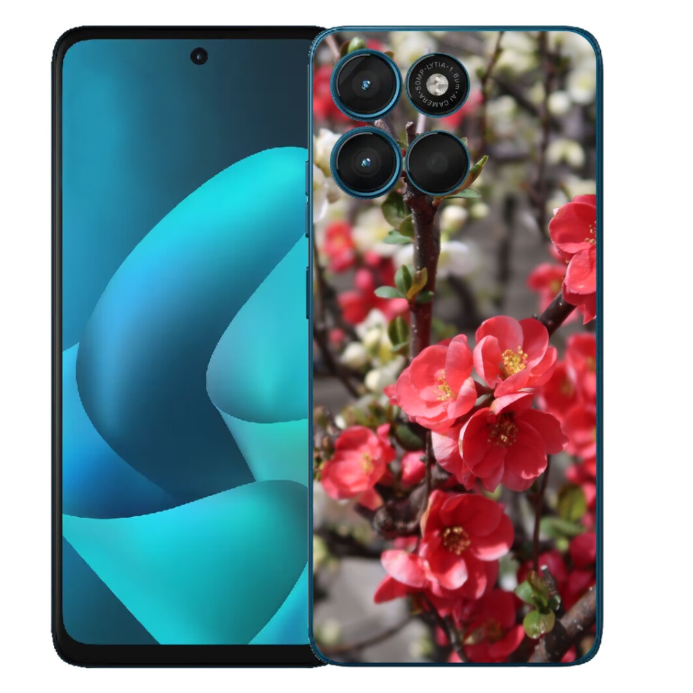 Gelový kryt mmCase na Motorola Moto G57 Power - červené květy