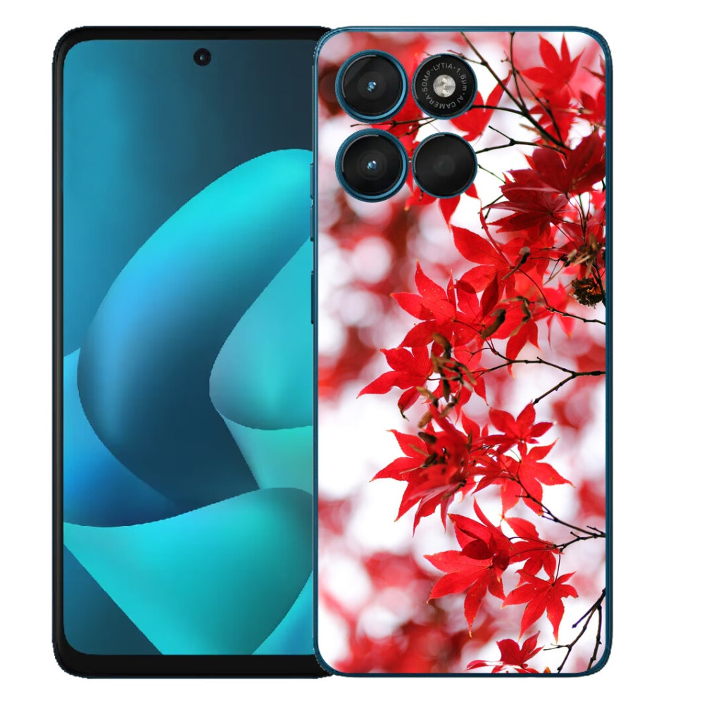 Gelový kryt mmCase na Motorola Moto G57 Power - červené listy