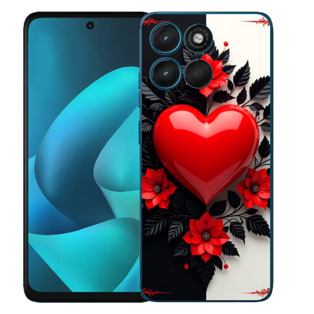 Gelový kryt mmCase na Motorola Moto G57 Power - červené srdce