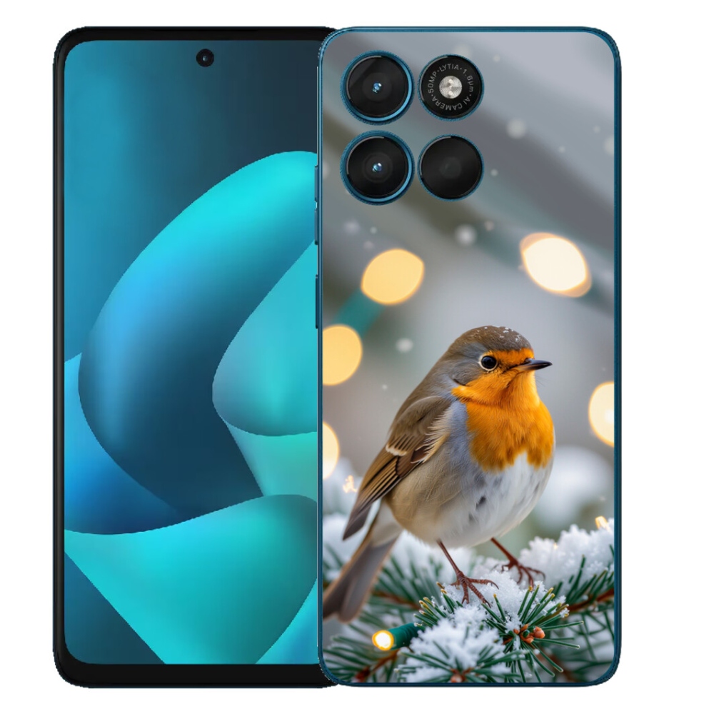 Gelový kryt mmCase na Motorola Moto G57 Power - červenka v zimě