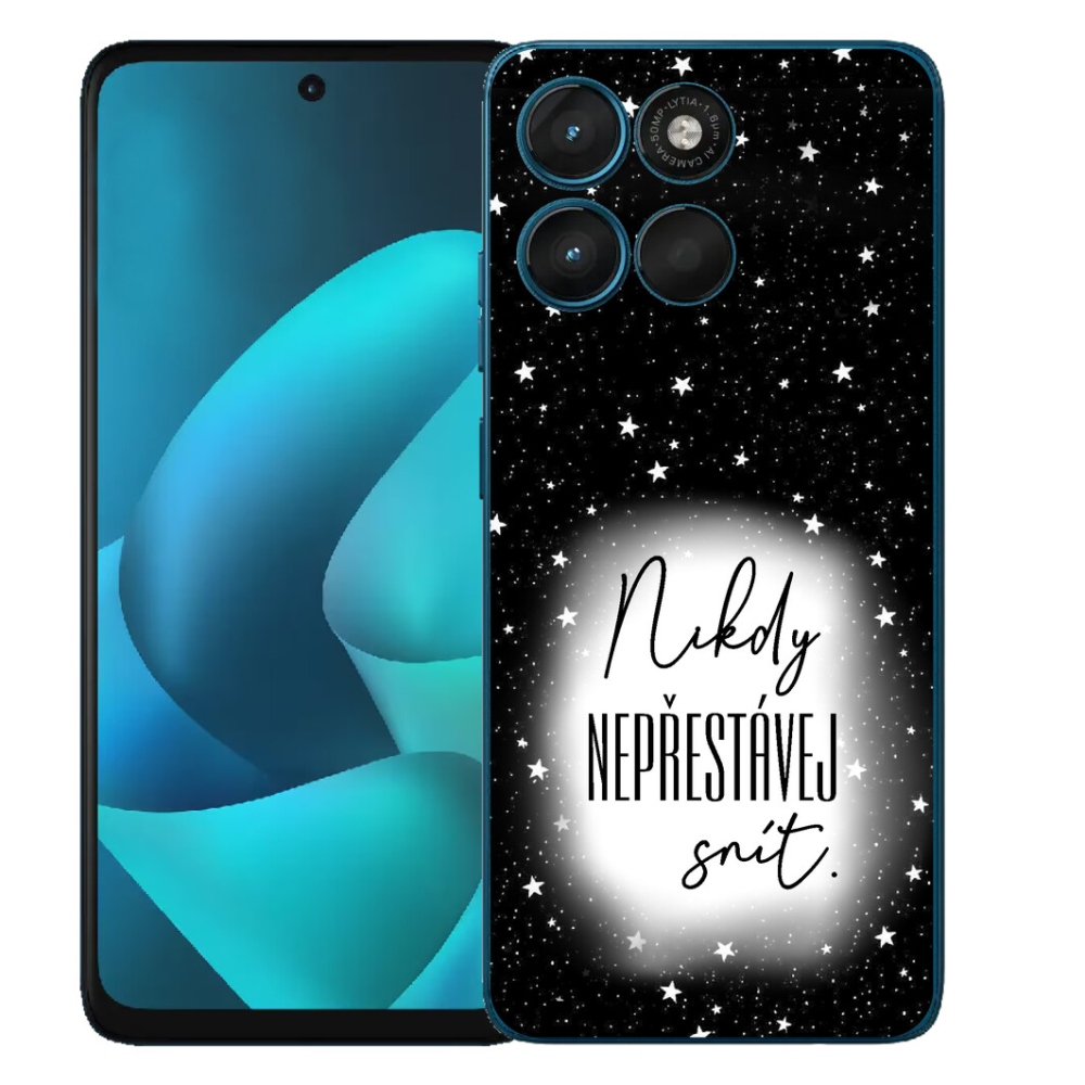Gelový kryt mmCase na Motorola Moto G57 Power - citát 1 bíločerné pozadí