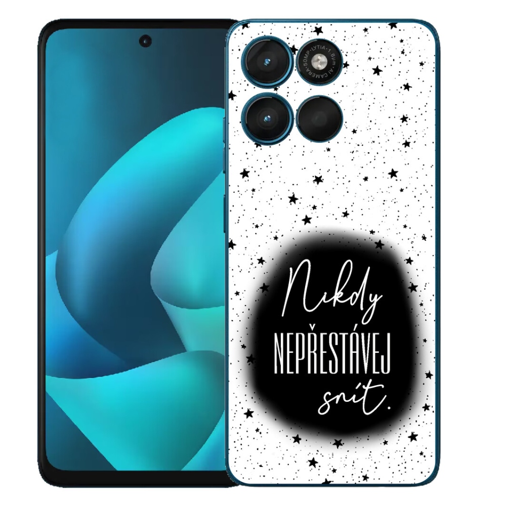 Gelový kryt mmCase na Motorola Moto G57 Power - citát 1 černobílé pozadí