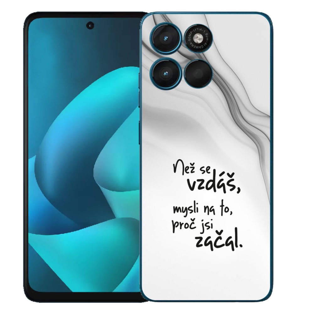Gelový kryt mmCase na Motorola Moto G57 Power - citát 2 bílé pozadí