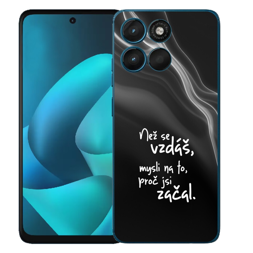 Gelový kryt mmCase na Motorola Moto G57 Power - citát 2 černé pozadí