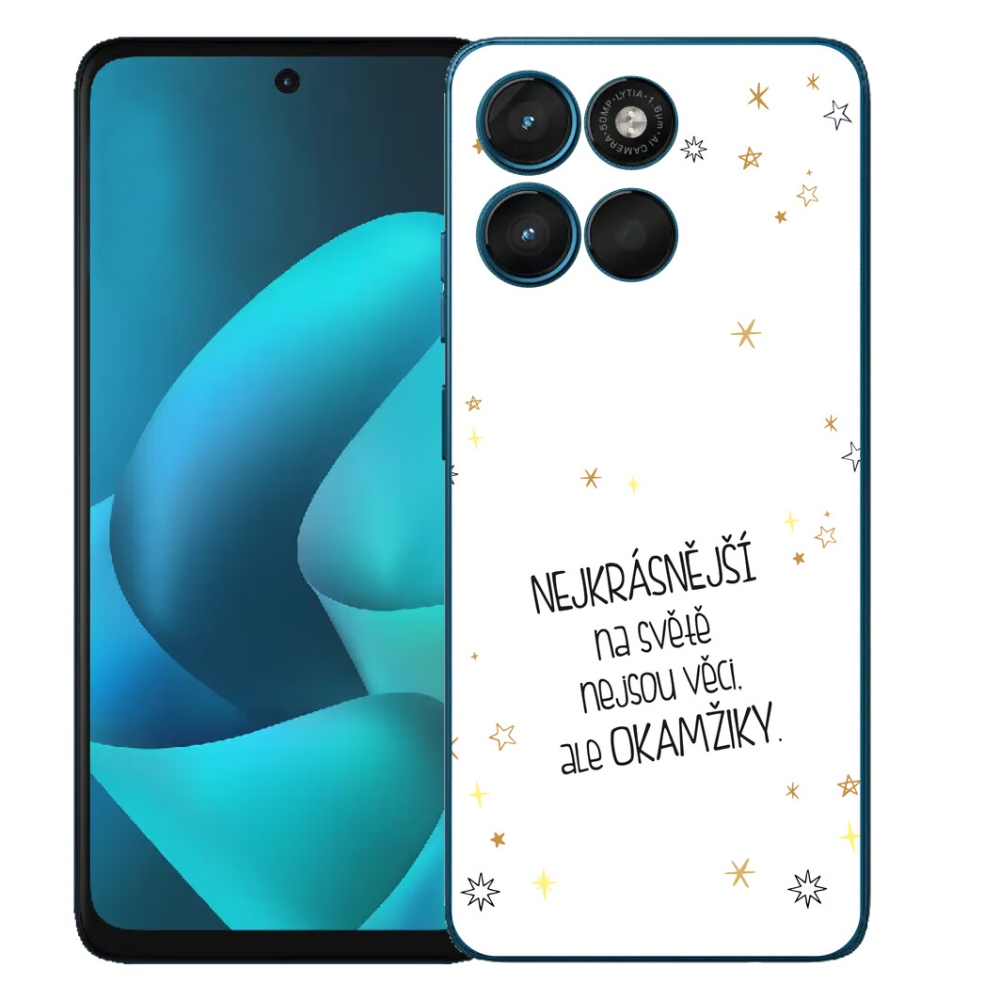 Gelový kryt mmCase na Motorola Moto G57 Power - citát 4 bílé pozadí