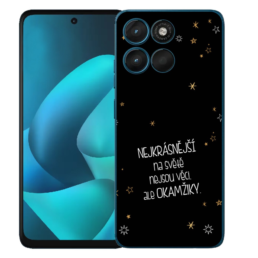 Gelový kryt mmCase na Motorola Moto G57 Power - citát 4 černé pozadí