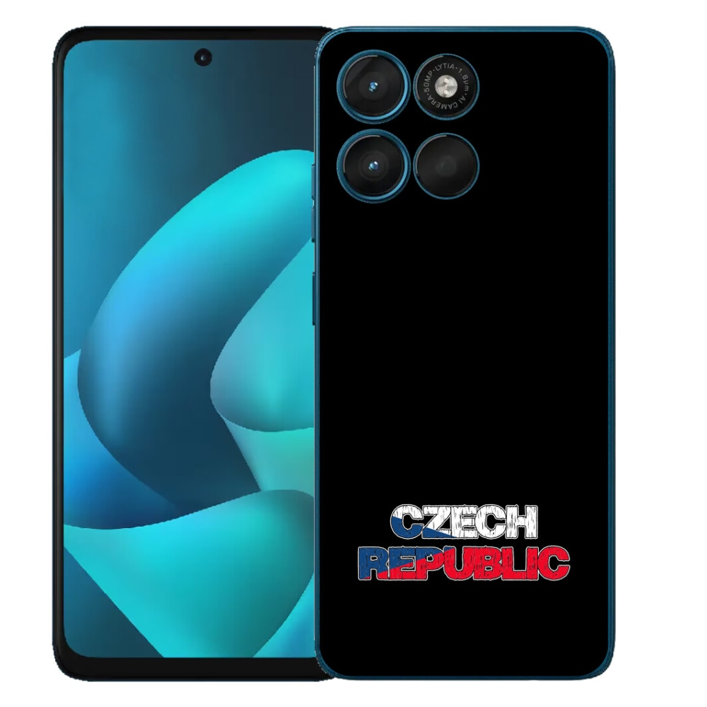 Gelový kryt mmCase na Motorola Moto G57 Power - Czech Republic černé pozadí