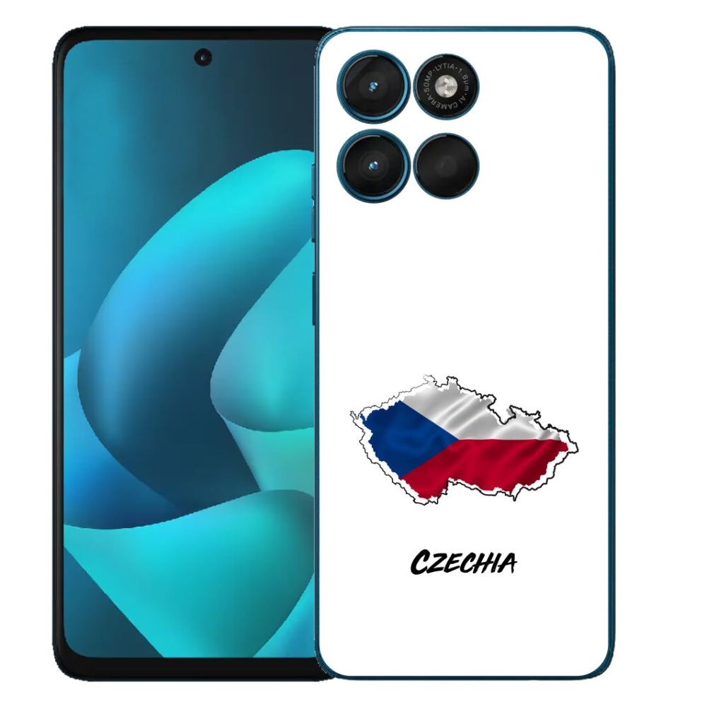 Gelový kryt mmCase na Motorola Moto G57 Power - Czechia bílé pozadí