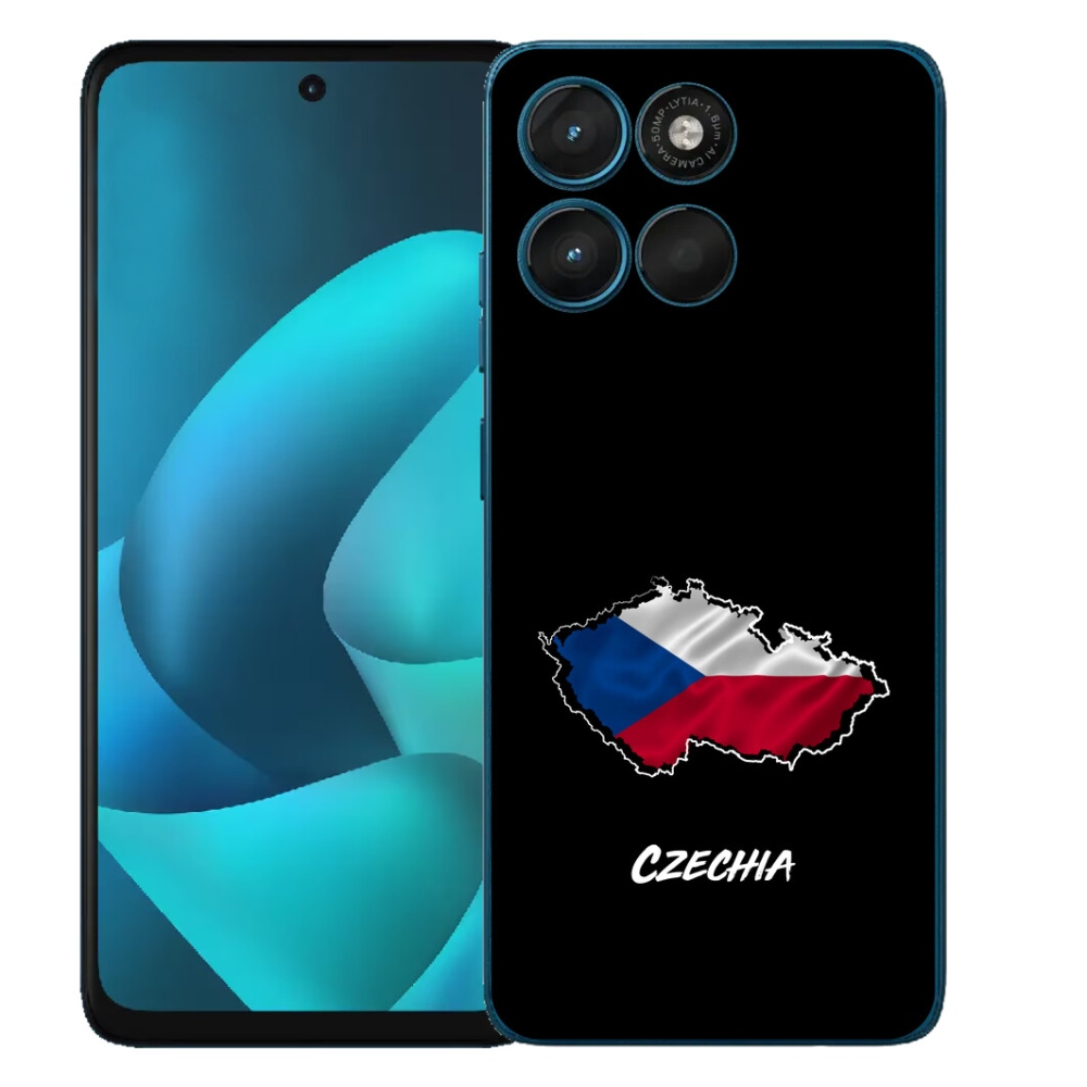 Gelový kryt mmCase na Motorola Moto G57 Power - Czechia černé pozadí