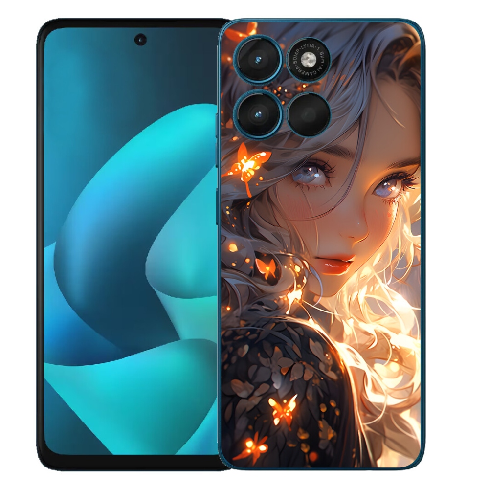 Gelový kryt mmCase na Motorola Moto G57 Power - dívka a motýli