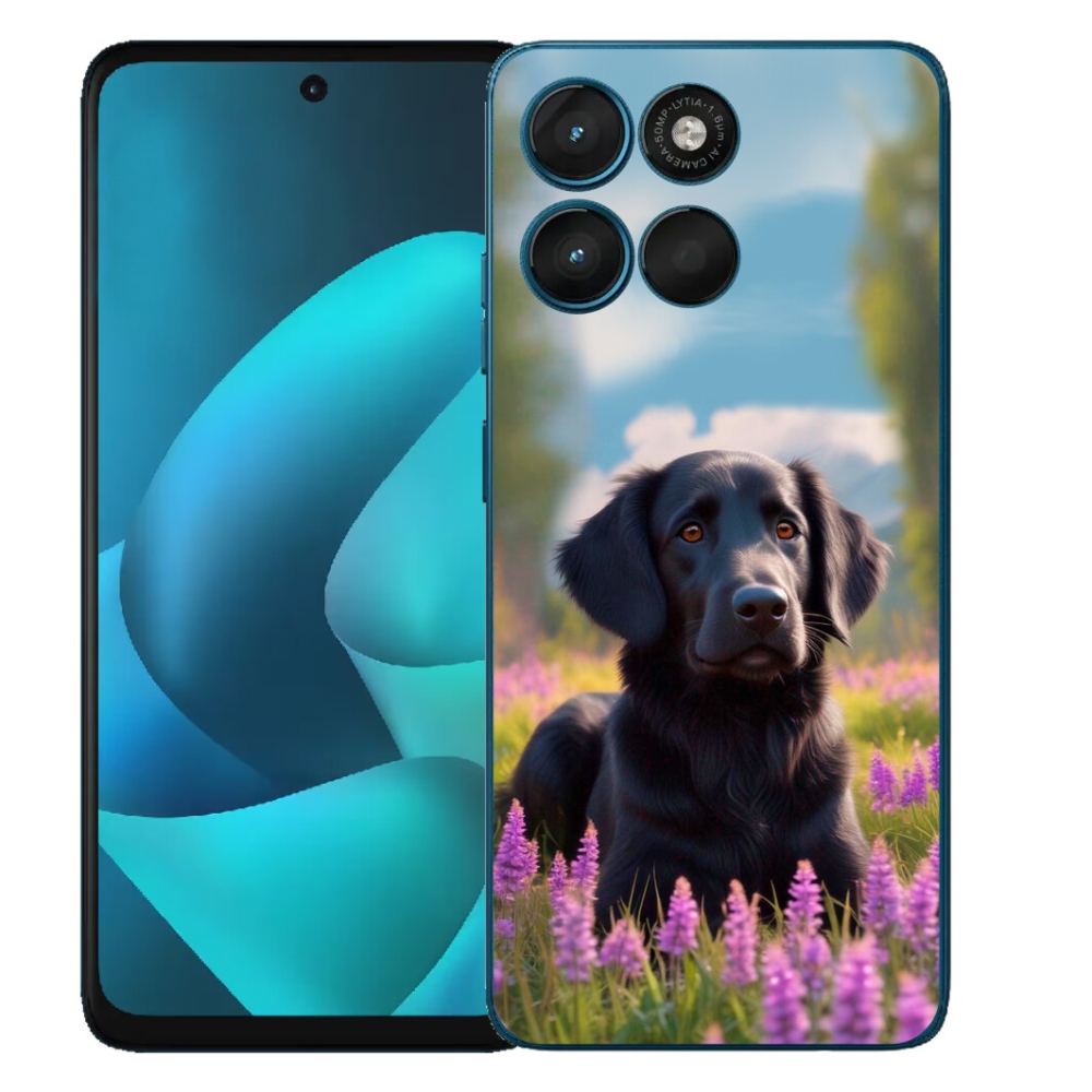 Gelový kryt mmCase na Motorola Moto G57 Power - elegantní černý retrívr