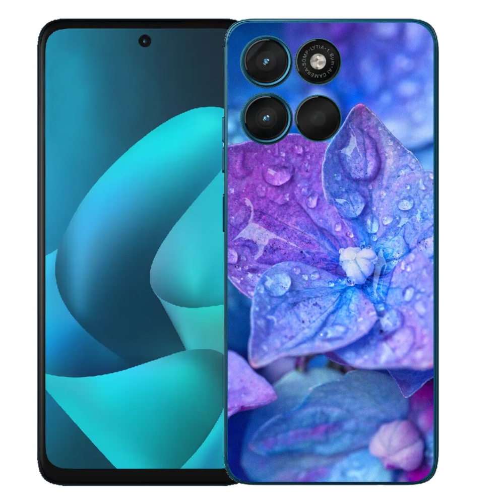 Gelový kryt mmCase na Motorola Moto G57 Power - fialový květ
