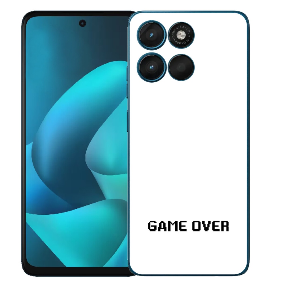 Gelový kryt mmCase na Motorola Moto G57 Power - game over bílé pozadí