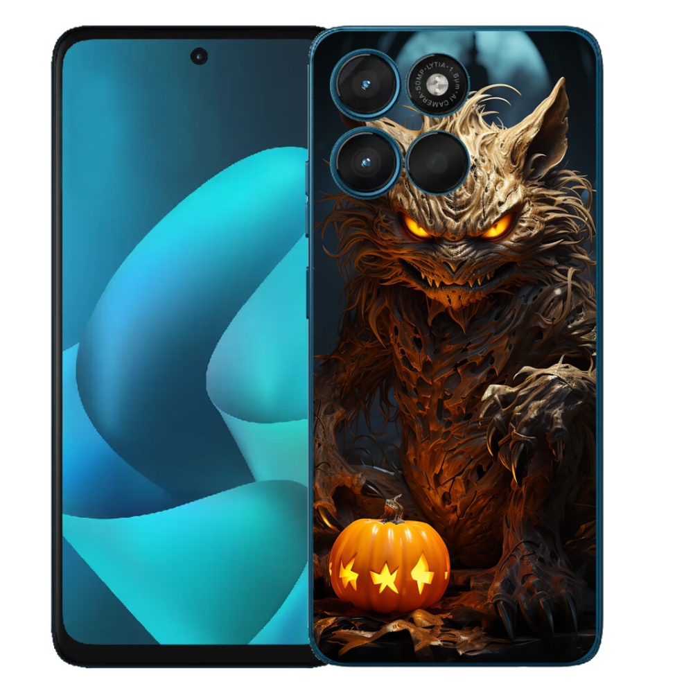 Gelový kryt mmCase na Motorola Moto G57 Power - halloweenská příšera