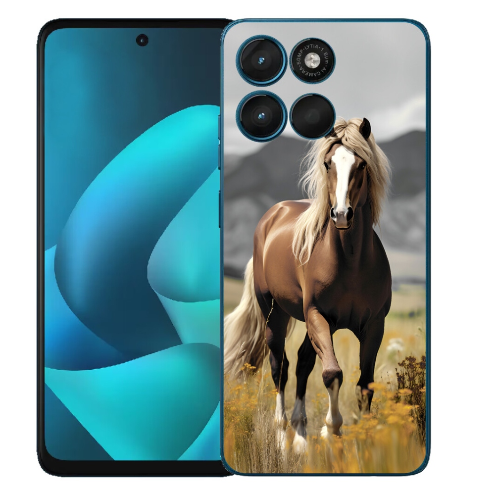 Gelový kryt mmCase na Motorola Moto G57 Power - hnědý kůň 1
