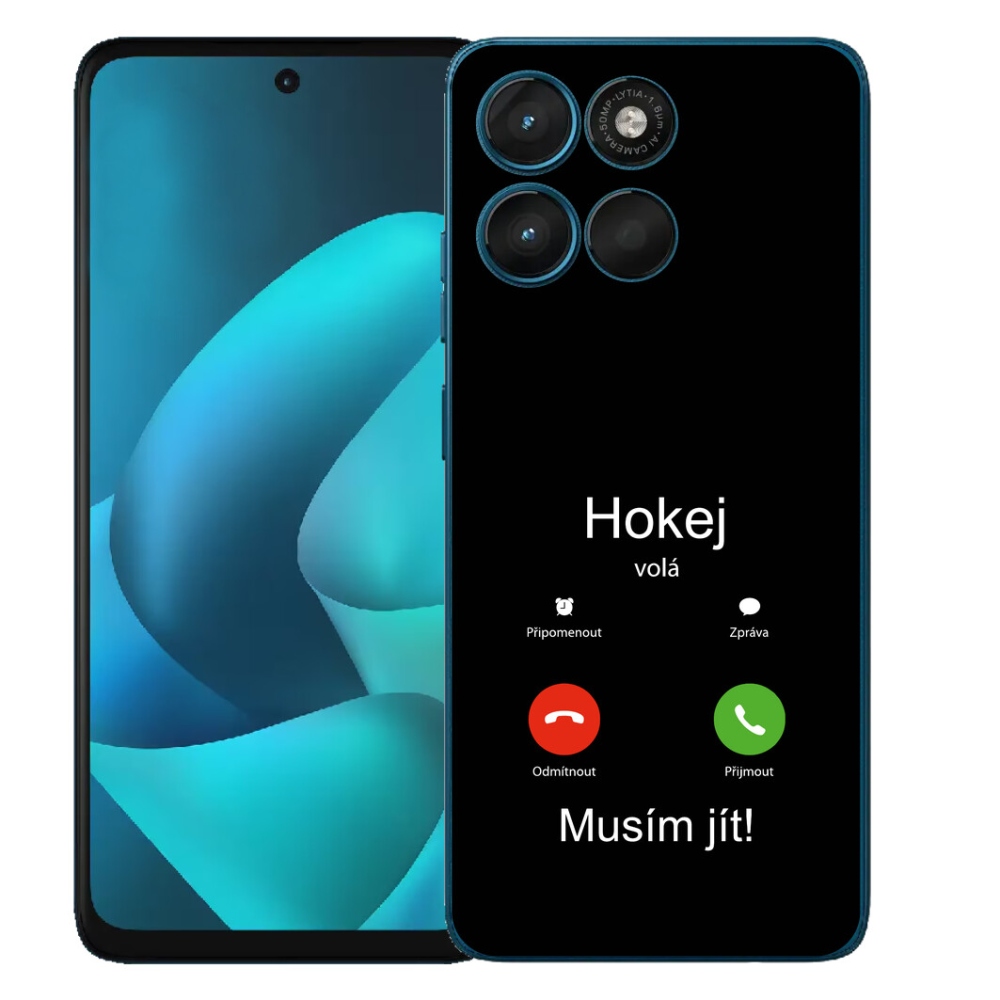 Gelový kryt mmCase na Motorola Moto G57 Power - hokej volá černé pozadí
