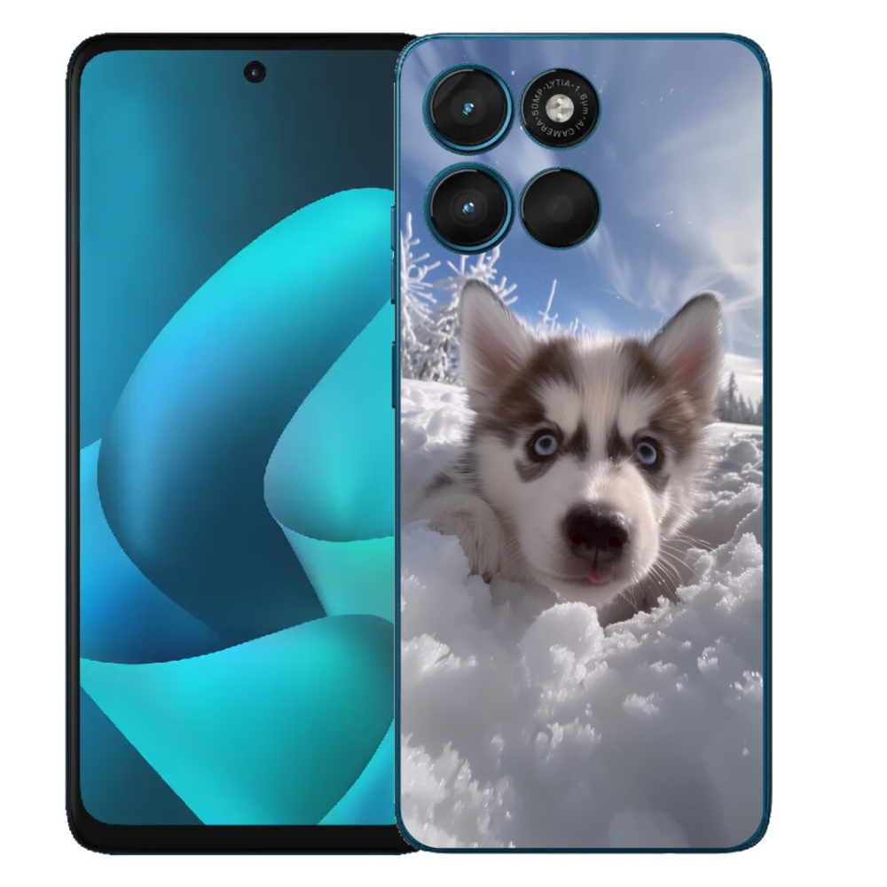 Gelový kryt mmCase na Motorola Moto G57 Power - husky ve sněhu