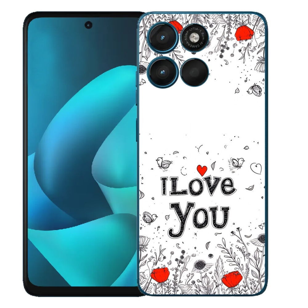 Gelový kryt mmCase na Motorola Moto G57 Power - I love you bílé pozadí