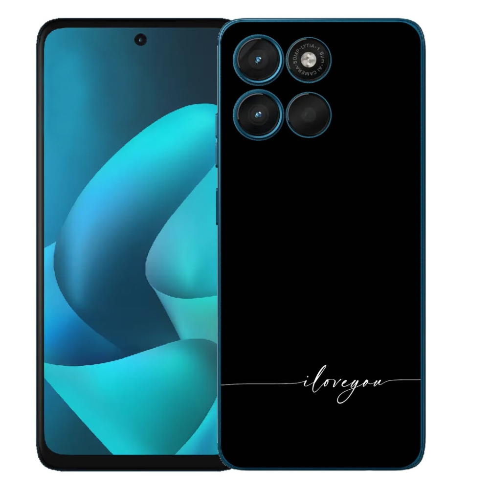 Gelový kryt mmCase na Motorola Moto G57 Power - I love you černé pozadí