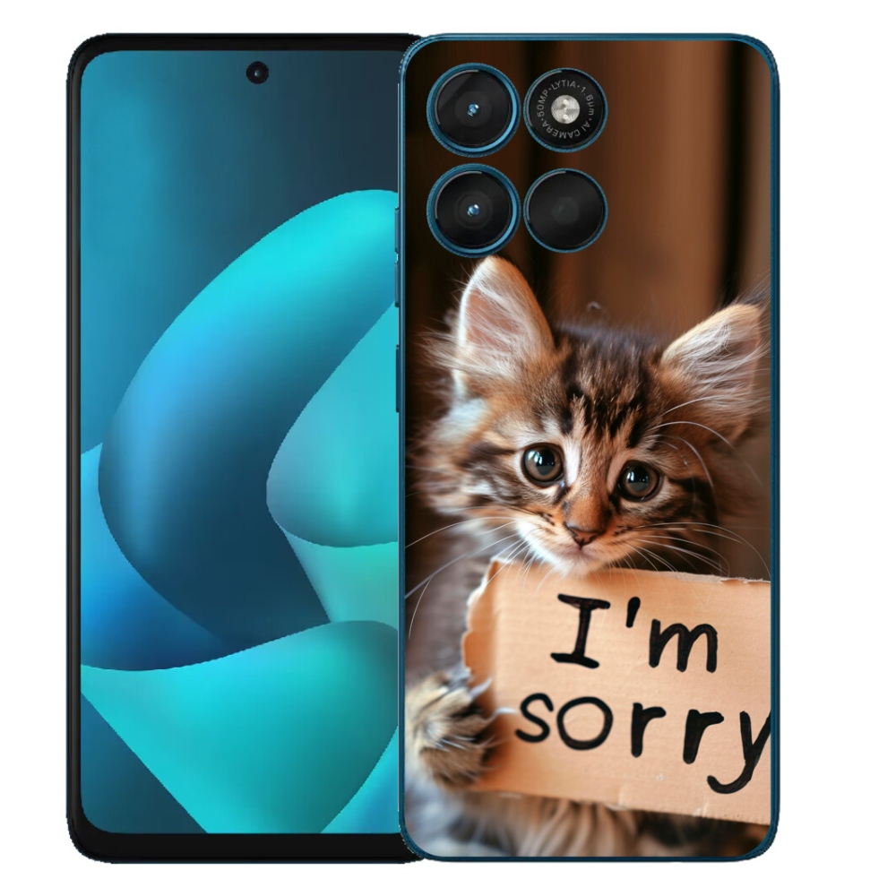Gelový kryt mmCase na Motorola Moto G57 Power - kočíčí omluva
