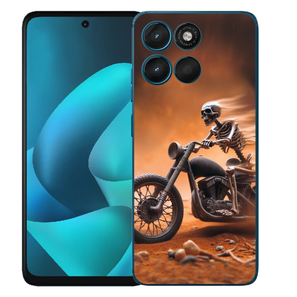 Gelový kryt mmCase na Motorola Moto G57 Power - kostra na motorce