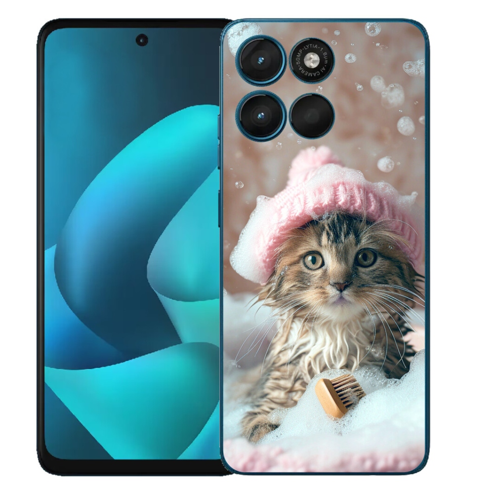 Gelový kryt mmCase na Motorola Moto G57 Power - kotě a koupel