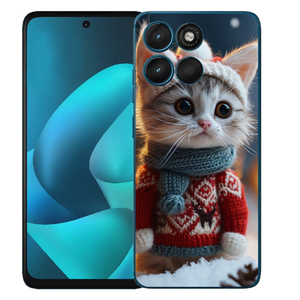Gelový kryt mmCase na Motorola Moto G57 Power - kotě ve svetru