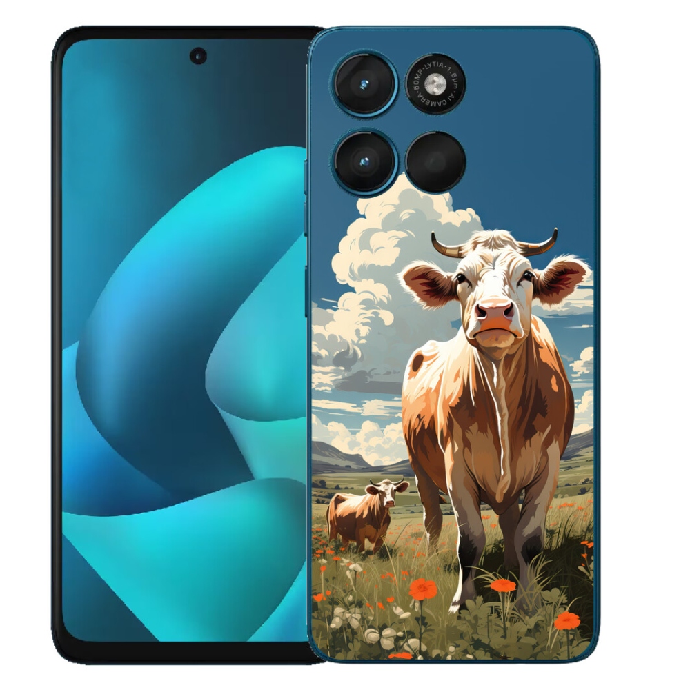 Gelový kryt mmCase na Motorola Moto G57 Power - krávy na louce