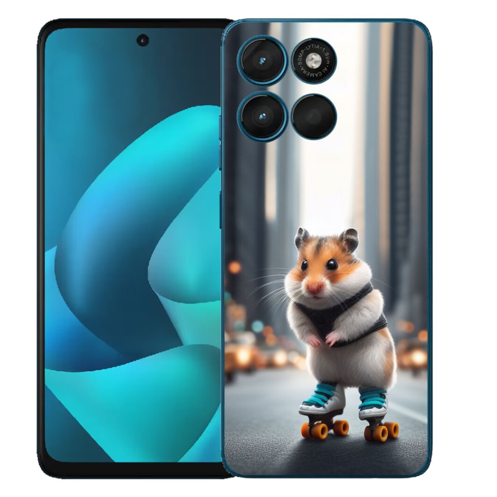Gelový kryt mmCase na Motorola Moto G57 Power - křeček na bruslích