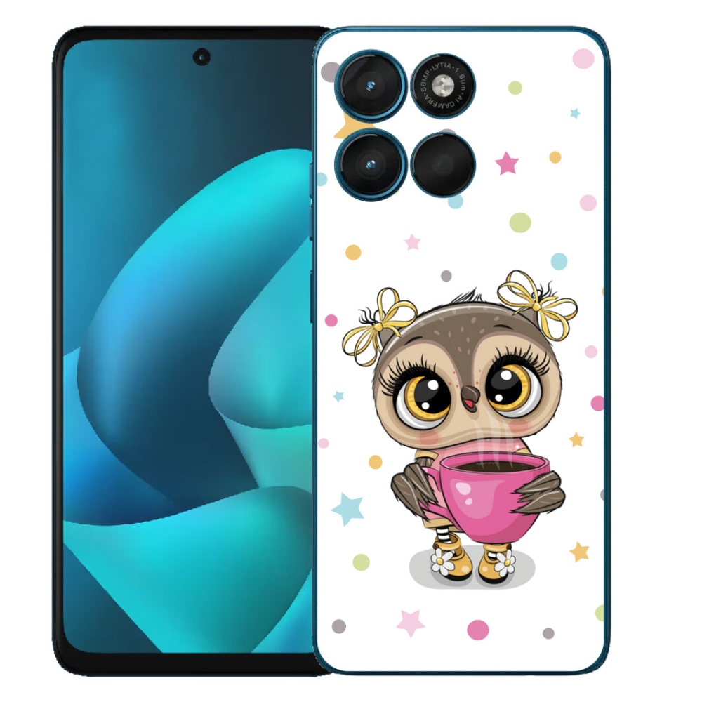 Gelový kryt mmCase na Motorola Moto G57 Power - kreslená sovička