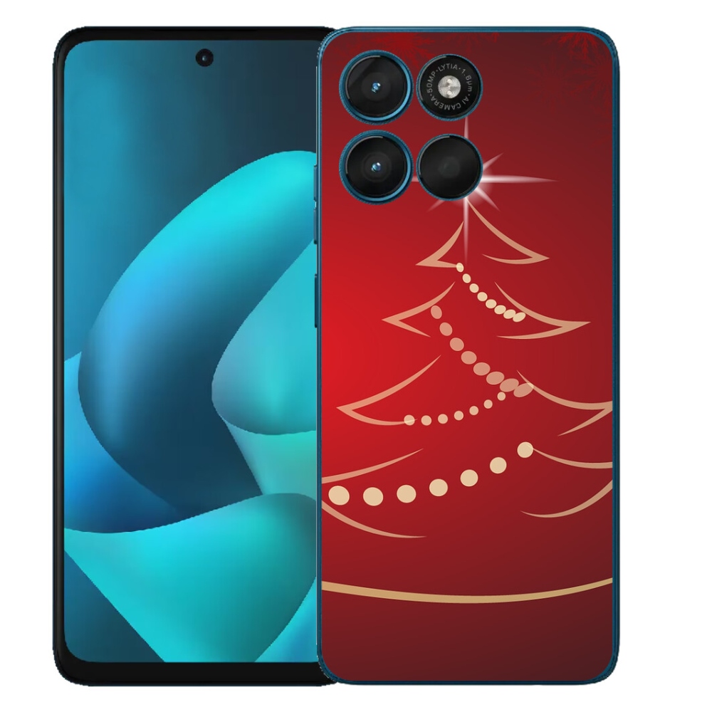 Gelový kryt mmCase na Motorola Moto G57 Power - kreslený vánoční stromek