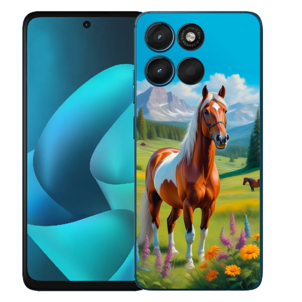 Gelový kryt mmCase na Motorola Moto G57 Power - kůň na louce