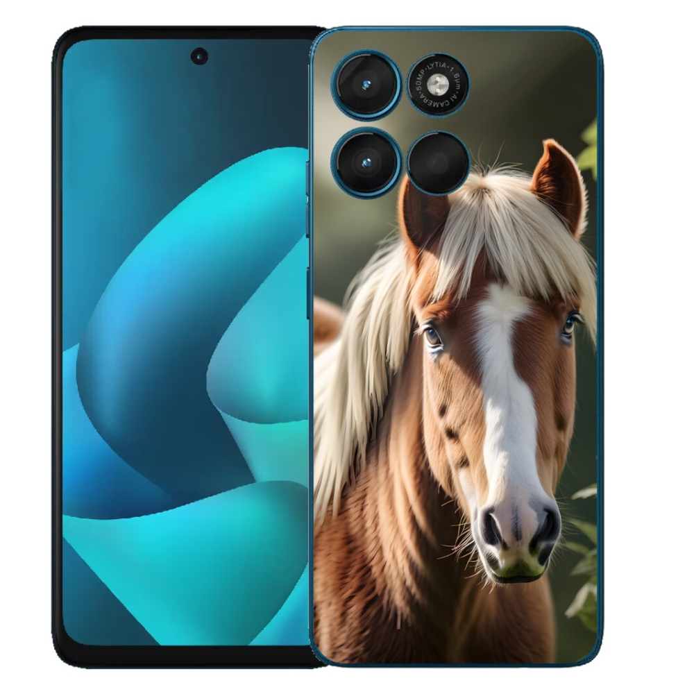 Gelový kryt mmCase na Motorola Moto G57 Power - kůň se světlou hřívou
