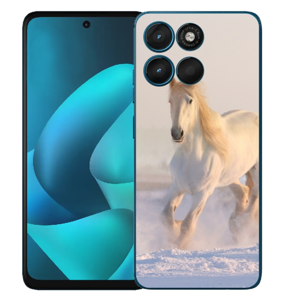 Gelový kryt mmCase na Motorola Moto G57 Power - kůň ve sněhu